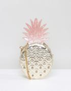 Skinnydip Gold Pineapple Cross Body Bag - Gold