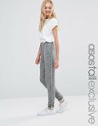 Asos Tall Lounge Sweat Jogger With Popper Front And Raw Seams - Gray