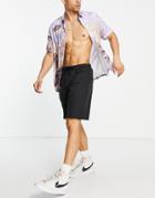 Asos Design Longer Fit Swim Shorts In Black