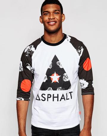 Asphalt Yacht Club Raglan 3/4 Sleeve T-shirt With Logo
