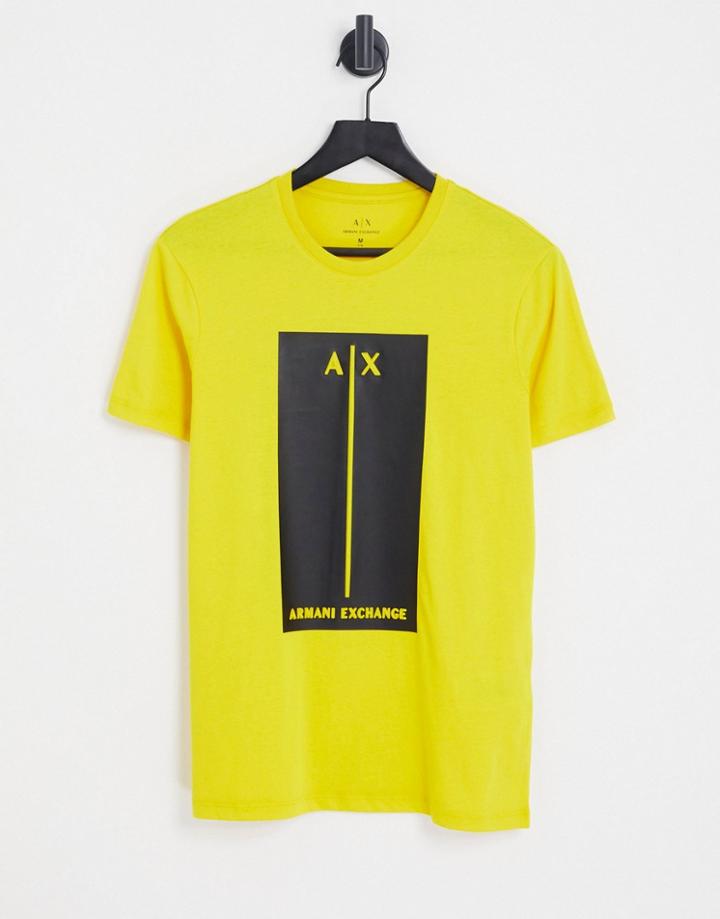Armani Exchange T-shirt With Embossed Block Logo In Yellow