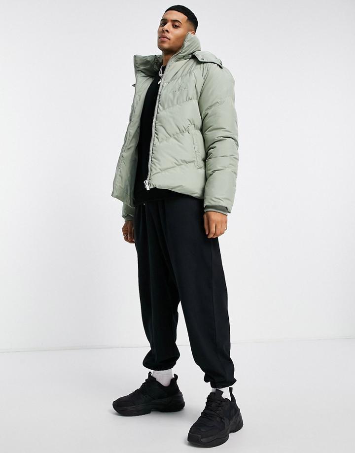 The Couture Club Essential Puffer Jacket In Khaki-green