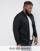 Duke Plus Knitted Zip Sweater In Black - Black