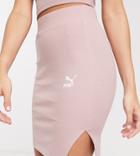 Puma Ribbed Mini Skirt In Rose Exclusive To Asos-pink