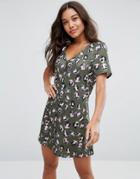 Asos Chuck On Dress In Leopard Print - Multi