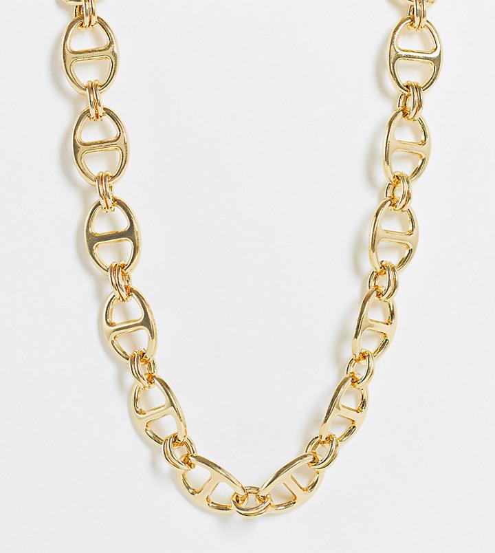 Designb London Curve Exclusive Oval Chain Choker Necklace In Gold