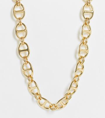 Designb London Curve Exclusive Oval Chain Choker Necklace In Gold