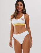 Rip Curl Essential Cheeky High Leg Bikini Bottom In White