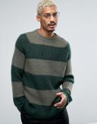 Weekday Wide Stripe Sweater - Green
