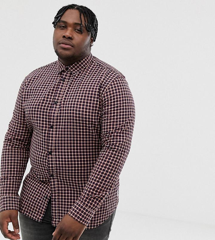 Only & Sons Slim Fit Shirt In Grid Check - Red