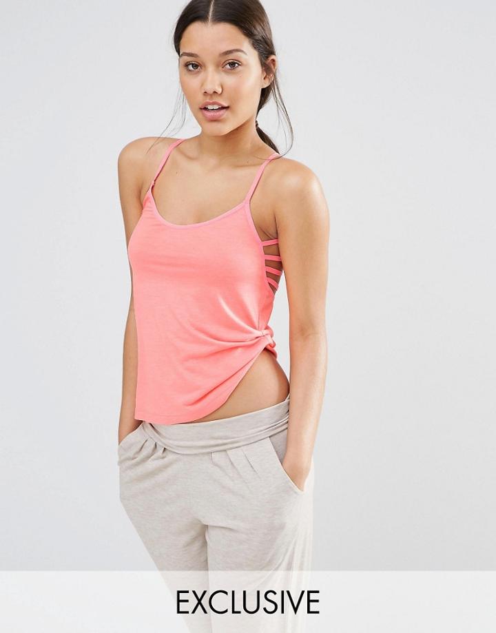 Nocozo Strappy Back Tee - Neon Coral