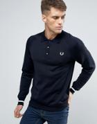 Fred Perry Texture Knit Sweater Stripe In Navy - Navy