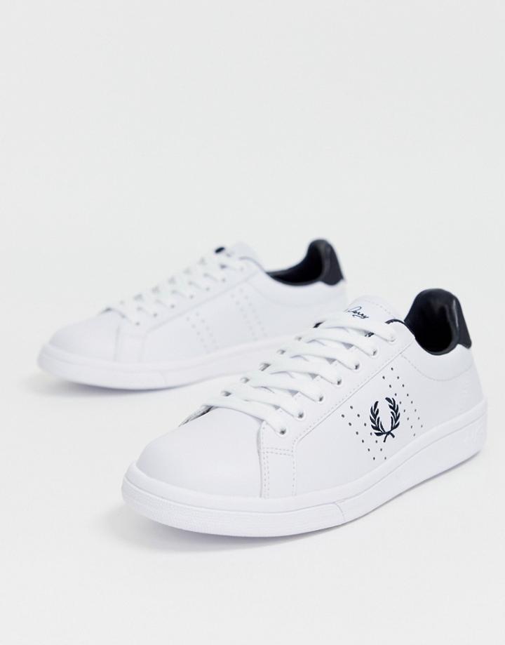 Fred Perry B721 Leather Sneaker With Logo Sole-white