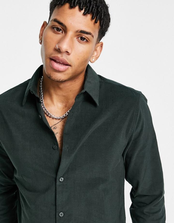 Rudie Fine Cord Long Sleeve Shirt-green