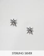Fashionology Sterling Silver Compass Earrings - Gold