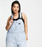 Dr Denim Plus Eily Denim Romper In Light Wash Blue