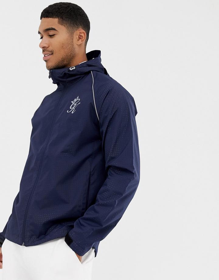 Gym King Hooded Windbreaker In Navy