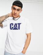 Caterpillar Workwear Wheels Logo Print T-shirt In White