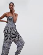 Free People Thinking Of You Printed Jumpsuit