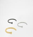 Designb Open Nose Hoop Ring In 3 Pack - Silver