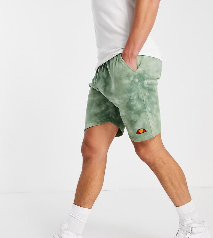 Ellesse Tie Dye Shorts In Khaki-green