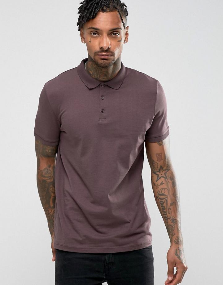 Asos Jersey Polo - Brown