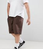 Asos Design Plus Slim Longer Shorts In Dark Brown - Brown