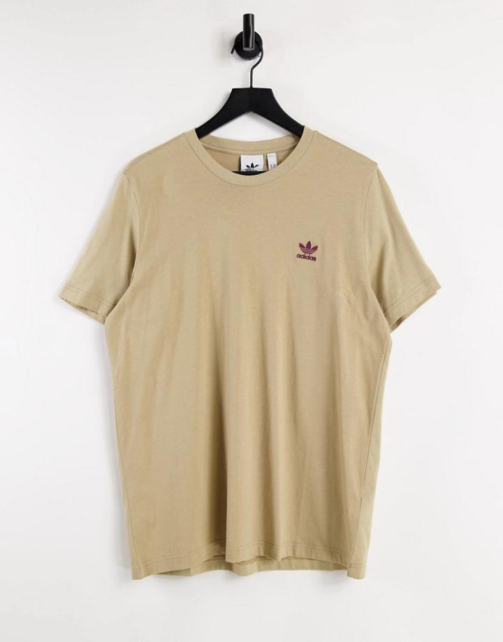 Adidas Originals Essentials T-shirt In Beige-neutral