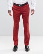 Noose & Monkey Super Skinny Suit Pants With Stretch - Raspberry