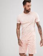 Adidas Originals T-shirt With All Over Print In Pink Ce1560 - Pink