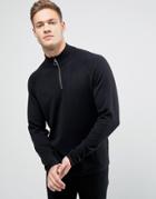 Jack & Jones Sweater With High Neck And Zip Opening - Black