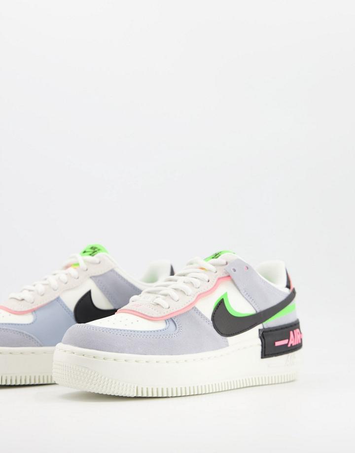 Nike Air Force 1 Shadow Sneakers In Pale Blue And Mint Multi-blues