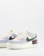 Nike Air Force 1 Shadow Sneakers In Pale Blue And Mint Multi-blues
