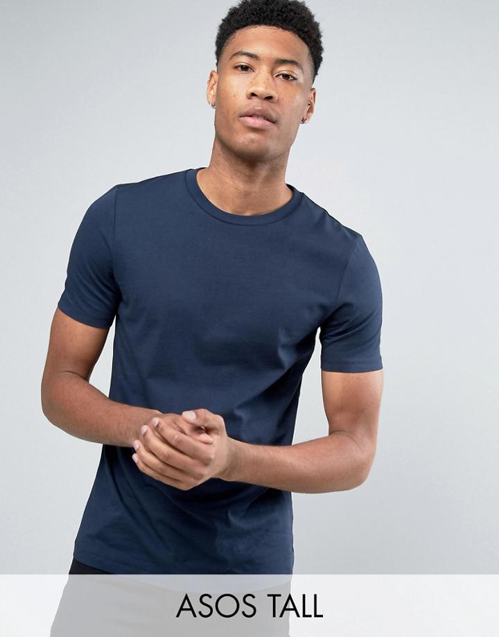 Asos Tall T-shirt In Navy - Blue