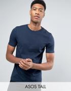 Asos Tall T-shirt In Navy - Blue