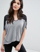 Wal G V Neck T-shirt - Gray