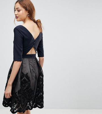 Little Mistress Tall Applique Mini Dress - Black