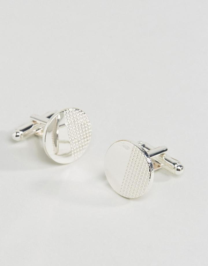 Asos Cufflinks With Geometric Design - Silver