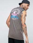 Friend Or Faux Ecerglade Back Print Sleeveless T-shirt Tank - Gray