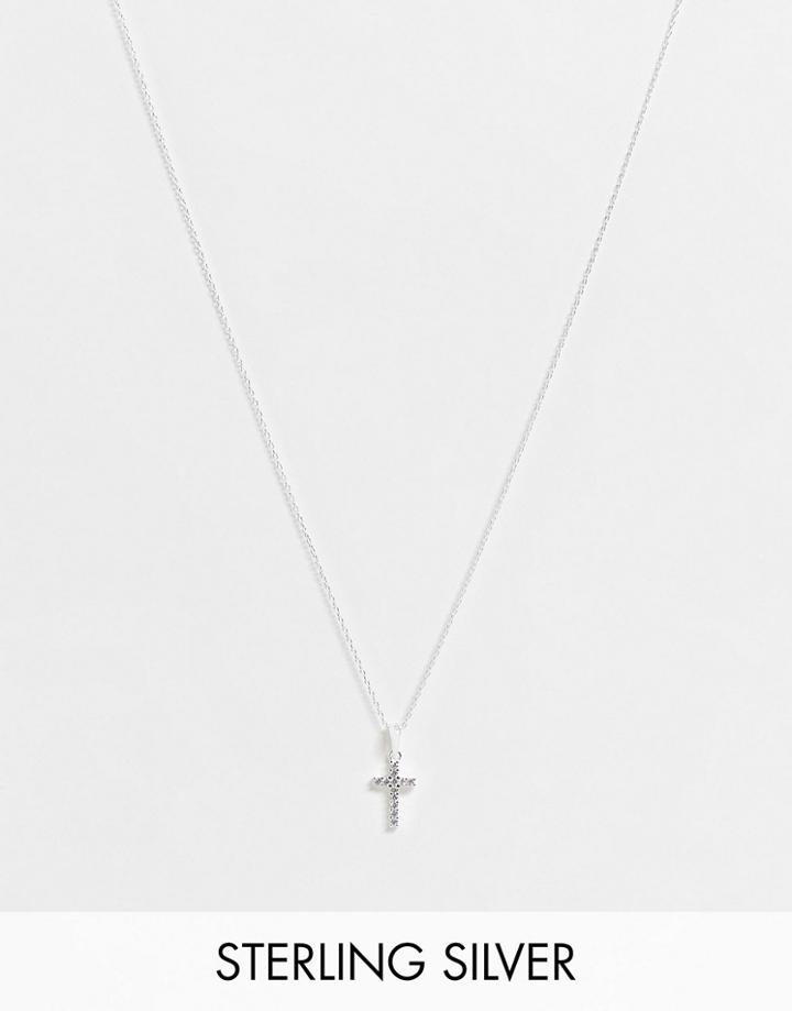 Kingsley Ryan Sterling Silver Necklace With Crystal Cross Pendant