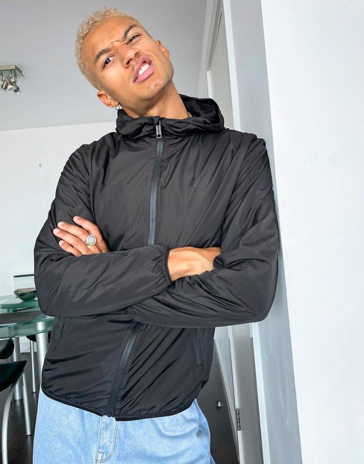 Pull & Bear Lightweight Jacket In Black