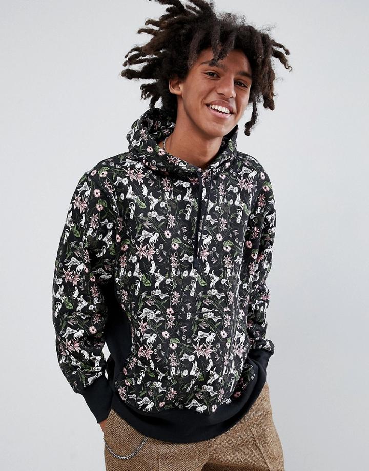Ripndip Floral Hoodie In Black - Black