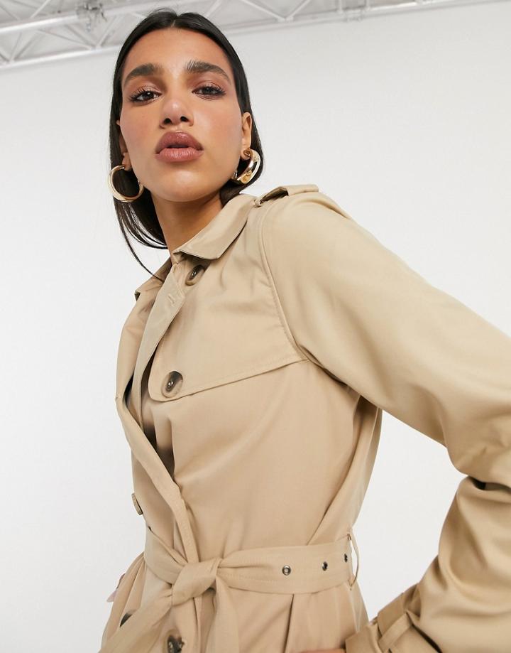 Vila Trench Coat In Beige-neutral