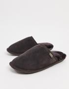 Sheepskin By Totes Suede Mule Slippers In Brown
