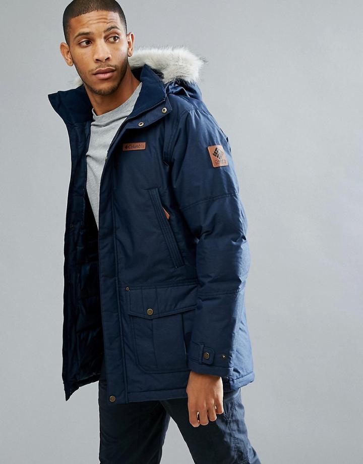 Columbia Timberline Ridge Parka Jacket In Navy - Navy