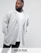 Asos Plus Oversized Super Longline Jersey Duster Coat In Gray Marl - Gray