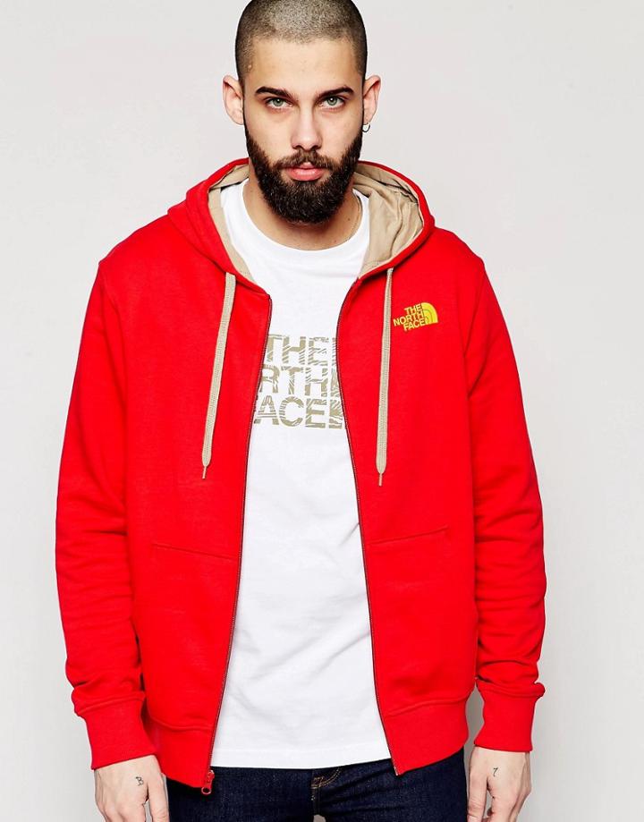 The North Face Hoodie With Zip Up - Red