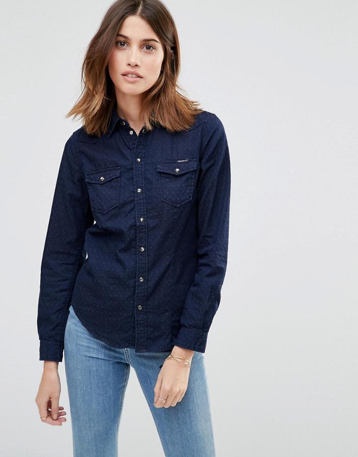 Pepe Jeans Rosie Denim Shirt - Navy