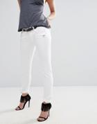 Replay Brigidot Biker Jeans With Zips And Pocket Detail - White
