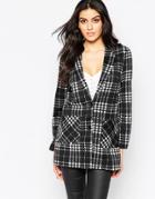 Ax Paris Boyfriend Jacket In Houndstooth